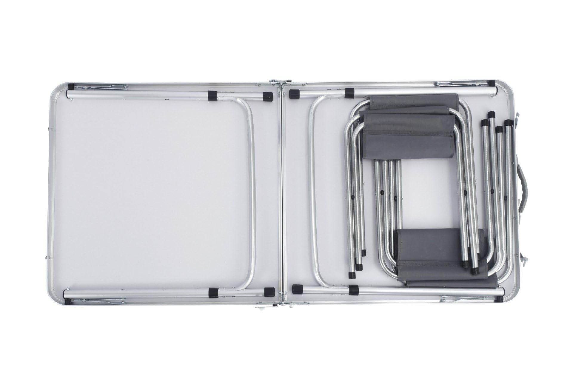 greemotion Table de camping pliable avec 4 chaises [120 x 60 x 70 cm] – Table de camping ultra légère et pliable – Table pliante pour camping et pique-nique – Table pliante pour pique-nique, festivals