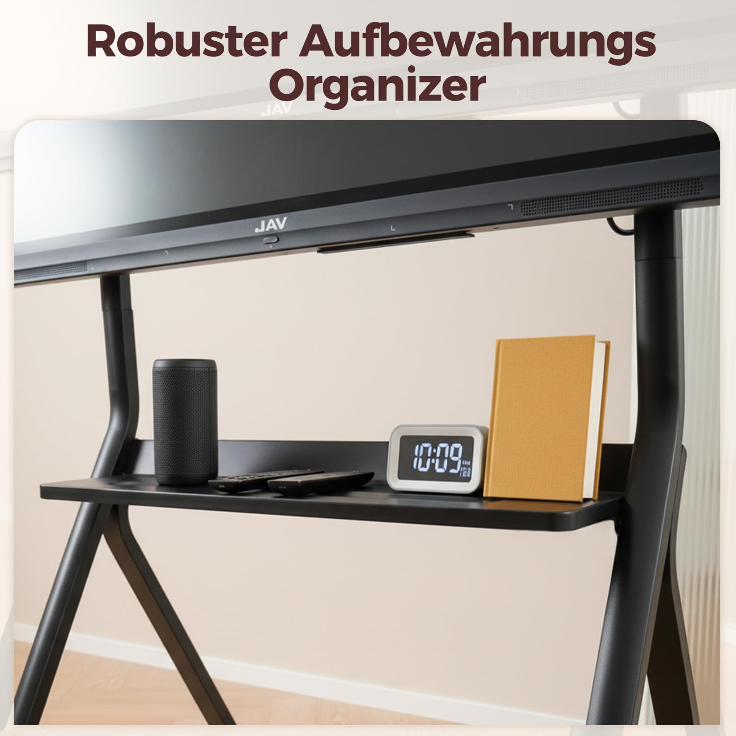 JAV Smart Board Ständer Mobiler Interaktiver Whiteboard Ständer für 47-65 Zoll Digitales Elektronisches Whiteboard Vier Feststellbare Rollen Design für Büro Klassenzimmer Zuhause