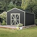 Handy Home Products Rookwood 10x10 Do-It-Yourself Wooden Storage Shed with Floor Brown