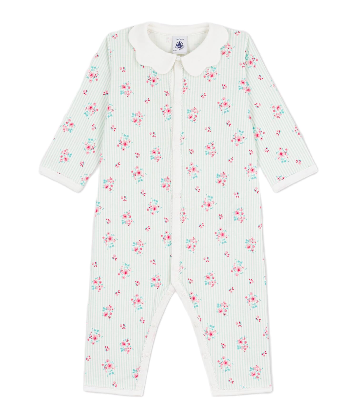 Petit Bateau Abbigliamento Notte Bambino Ragazza, Marshmallow/Multico, 3 Mesi