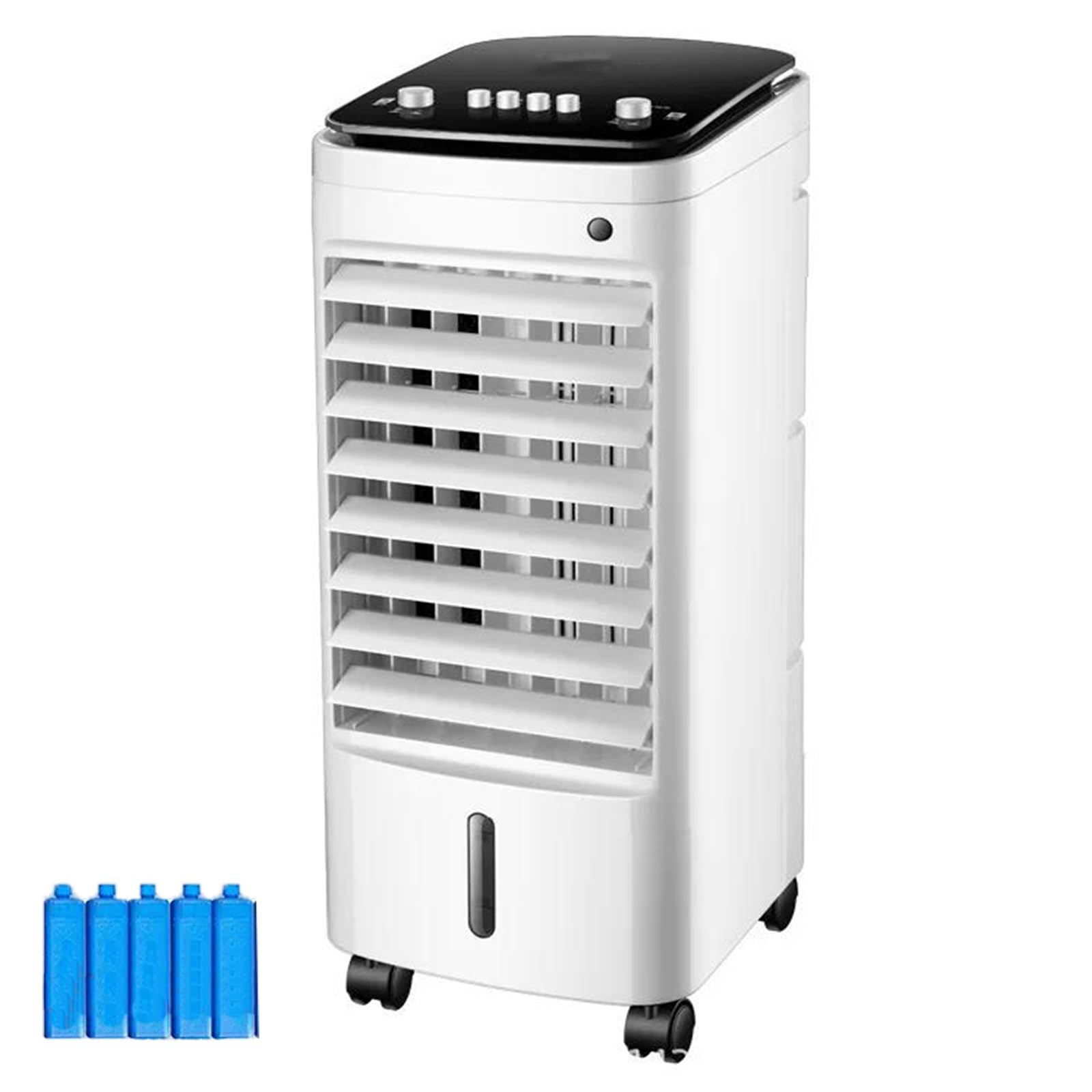 24in Portable Evaporative Air Cooler with 1.85 Gal Water Tank, 3 Speeds Swamp Cooler 4 Rolling Casters for Home Office