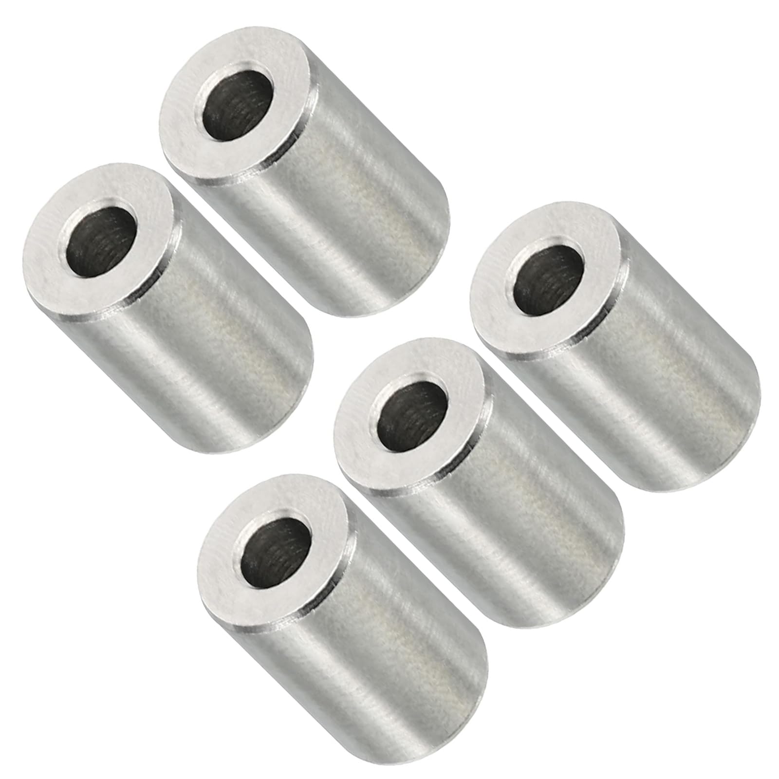 Unifizz M5 Stainless Steel Spacers, 5Pcs Round Metal Spacer Tubes 5.2mm ID x 10mm OD x 16mm Length Unthreaded Stainless Steel Standoff for M5 Screw Bolt Assemblies — image 1