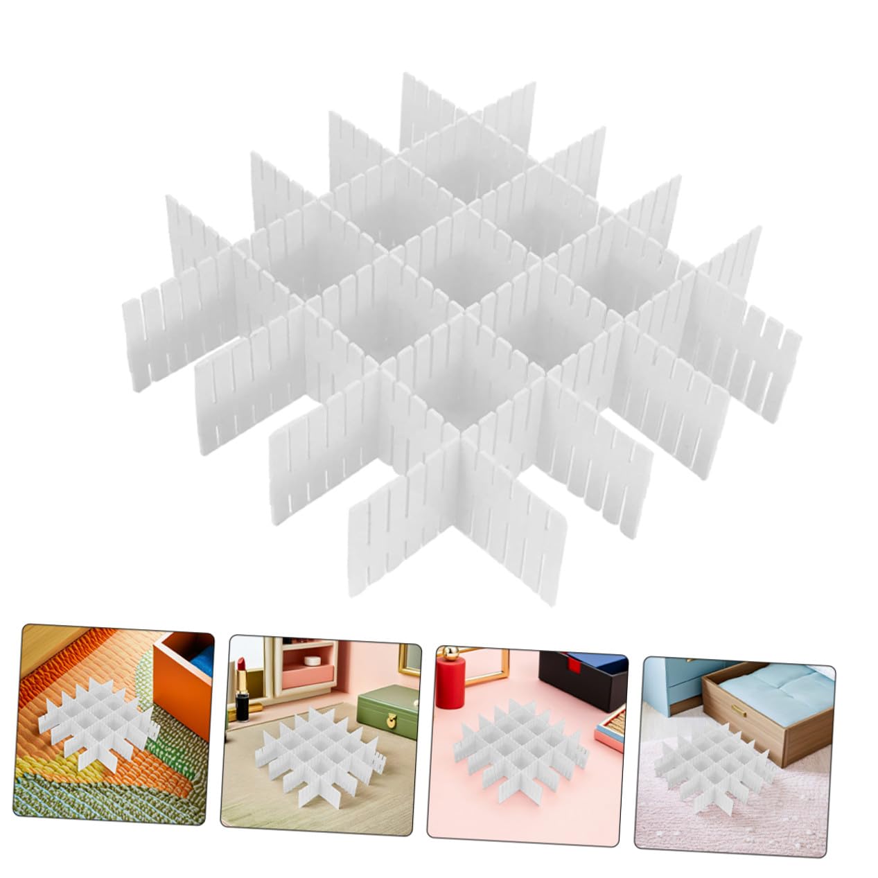 BESTYASH 16 Pezzi Divisori per Regolabili Organizer Griglia Ottimizzatori per Calze Biancheria Intima e Trucco Soluzione Flessibile per Cucina Camera da Letto e Ufficio