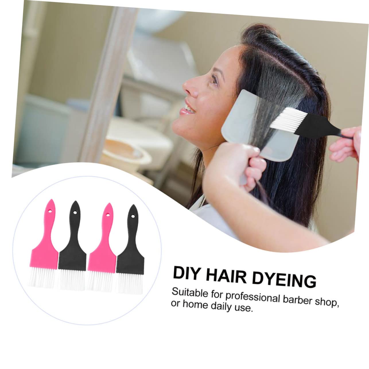 TOVINANNA Ergonomic Handle Hair Coloring Brush Set for Hair Salon Supplies Dyeing Accessories Hairdressing Dyeing Random Color