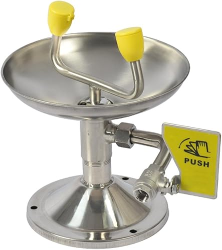 Acero inoxidable montado en la pared emergencia Eyewash Eye Washer Station Doble boca