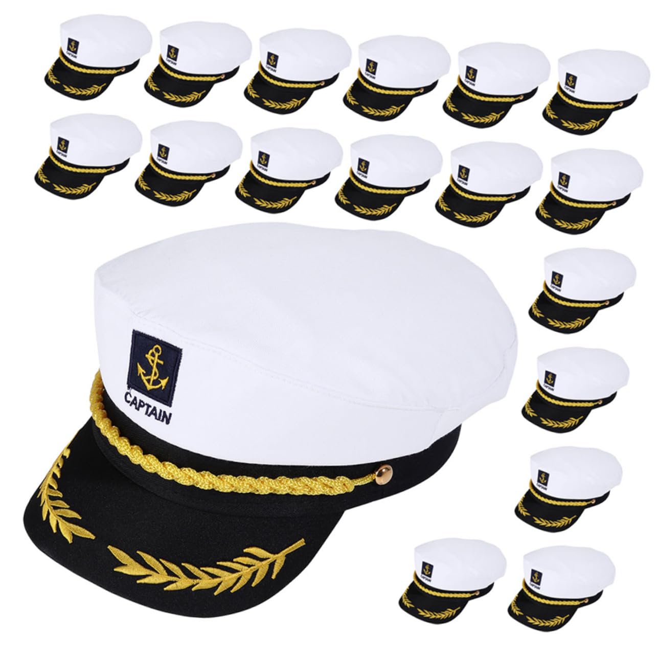 GALPADA 20 Pezzi Cappelli da Capitano Ricamati per Cosplay e Feste Marinaresco Cappelli Resistenti e per Ruoli e Party Nautici