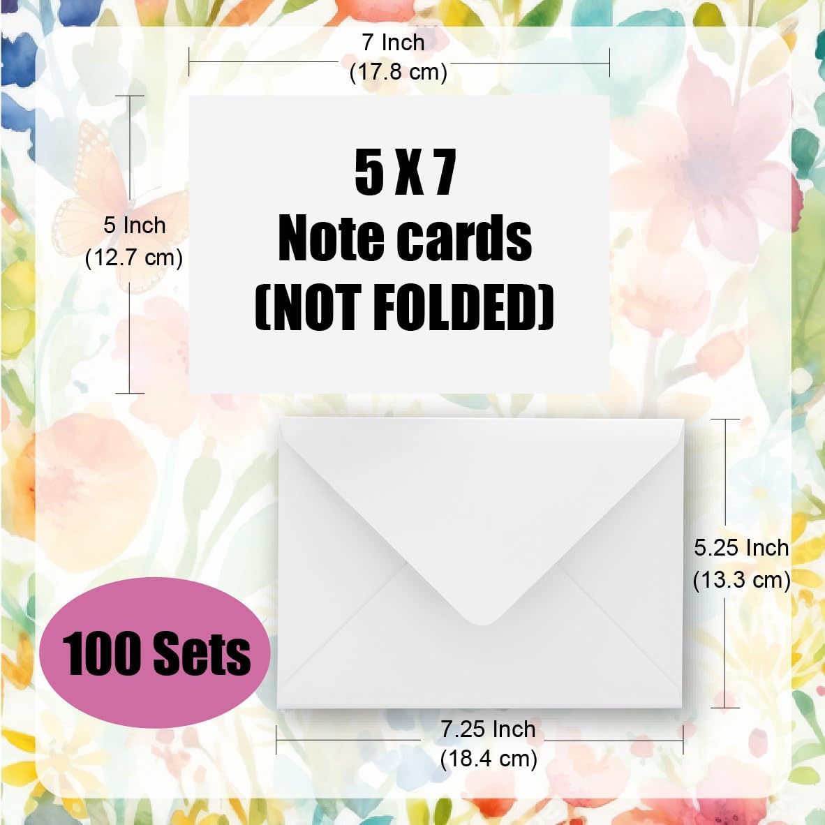 ANSSDO 5x7 Cardstock with Envelopes NOT FOLDED, Heavyweight White Blank Cards and Ｅnvelopes for Invitations Card Making Supplies and Office Stationery Notecards with Envelopes