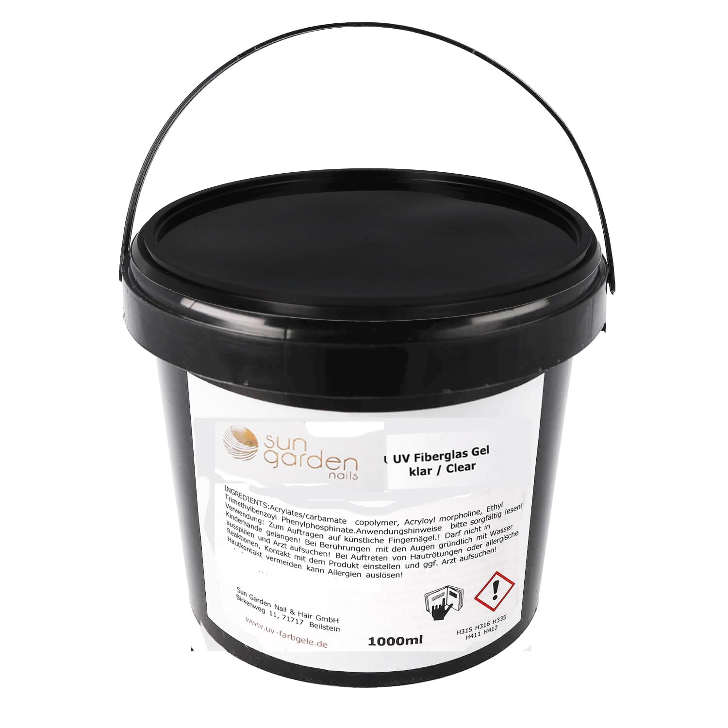 Sun Garden Nails UV Fiberglas Gel Klar 1000 ml Buildergel Aufbaugel 1 Phasengel