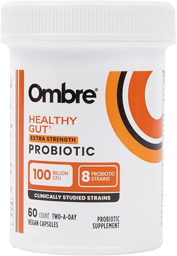 Ombre Probióticos intestinales saludables para la salud digestiva 100 mil millones de UFC, prebióticos y probióticos para mujeres y hombres con
