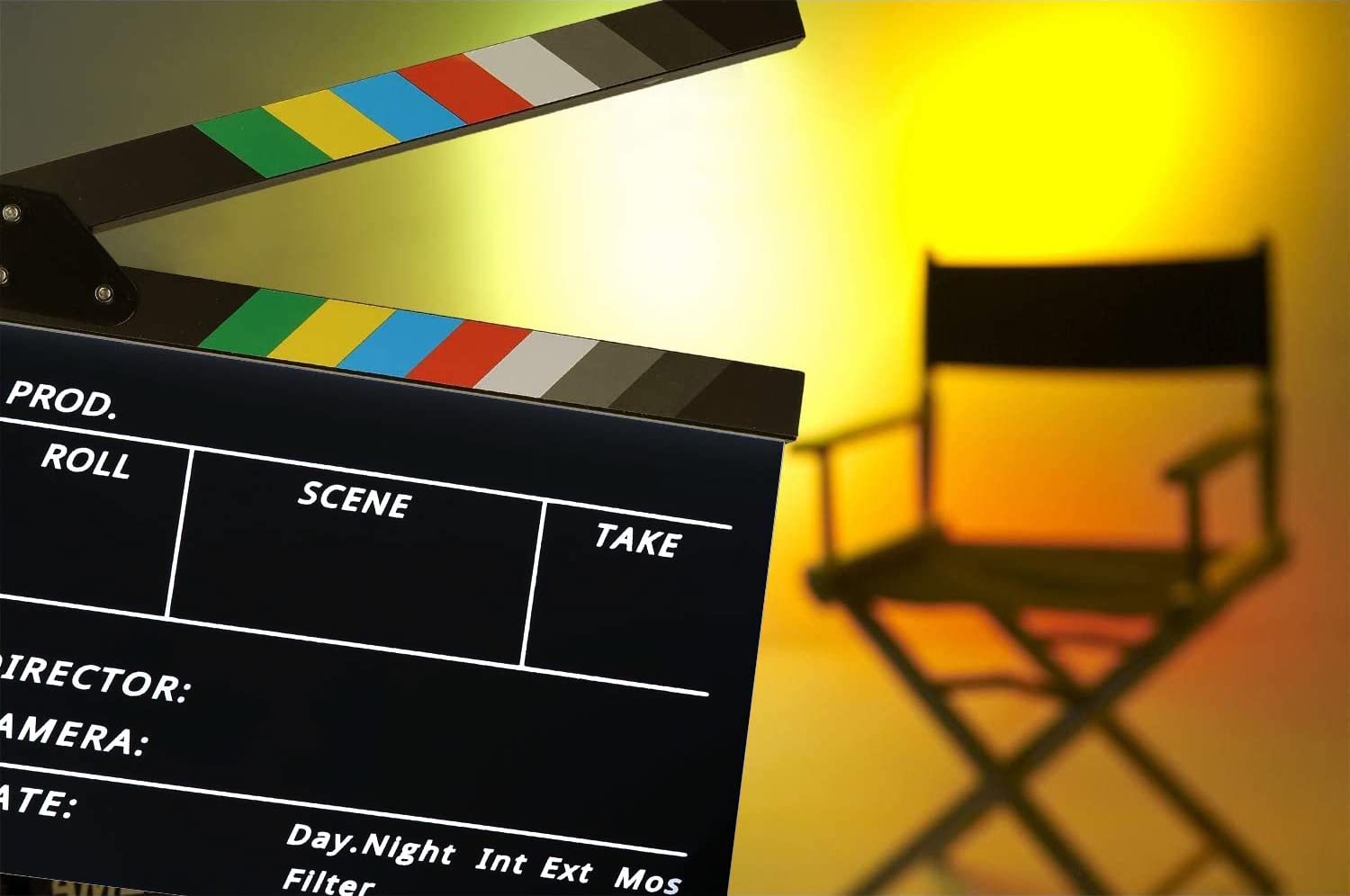 Clap de cinéma, Clap en acrylique pour film d'action, accessoires de cinéma Hollywood, Clap de scène, accessoire de soirée cinéma, pour la production vidéo, les émissions de télévision, etc