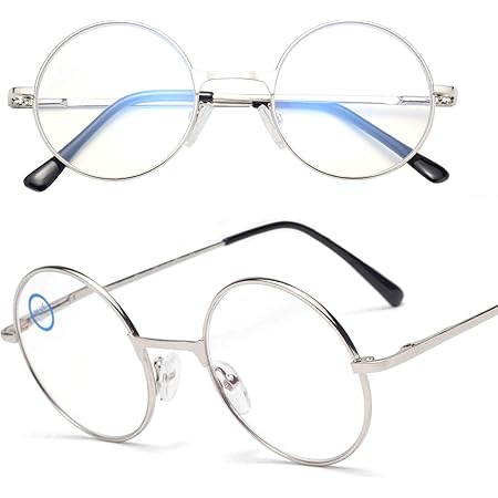 Amazon 老眼鏡に見えない 40代からのスマホ老眼鏡 丸メガネタイプ 軽量 バネ蝶番 おしゃれ レディース ラウンド 女性用 丸メガネ リーディンググラス メンズ 男性用 L6800g シルバー 1 5 Jimmy Orange 老眼鏡