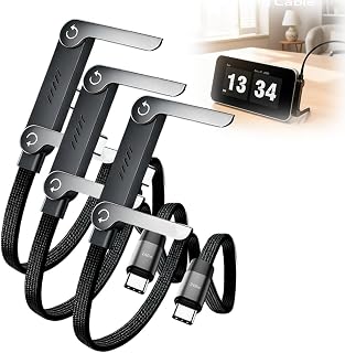 2 in 1 Invisible Holder Charger Cable 240W Fast Charging Cord with Built-In Phone Stand, 4.9FT 2 in 1 Braided Fast Charge Cable with Adjustable Phone Stand, T-Shaped Design Type-C for Phones (3)