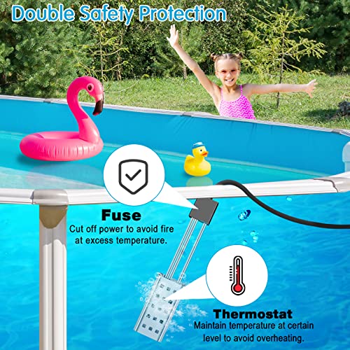 BIRD WISH Pool Water Heater Above Ground, 1500W Portable Thermostat