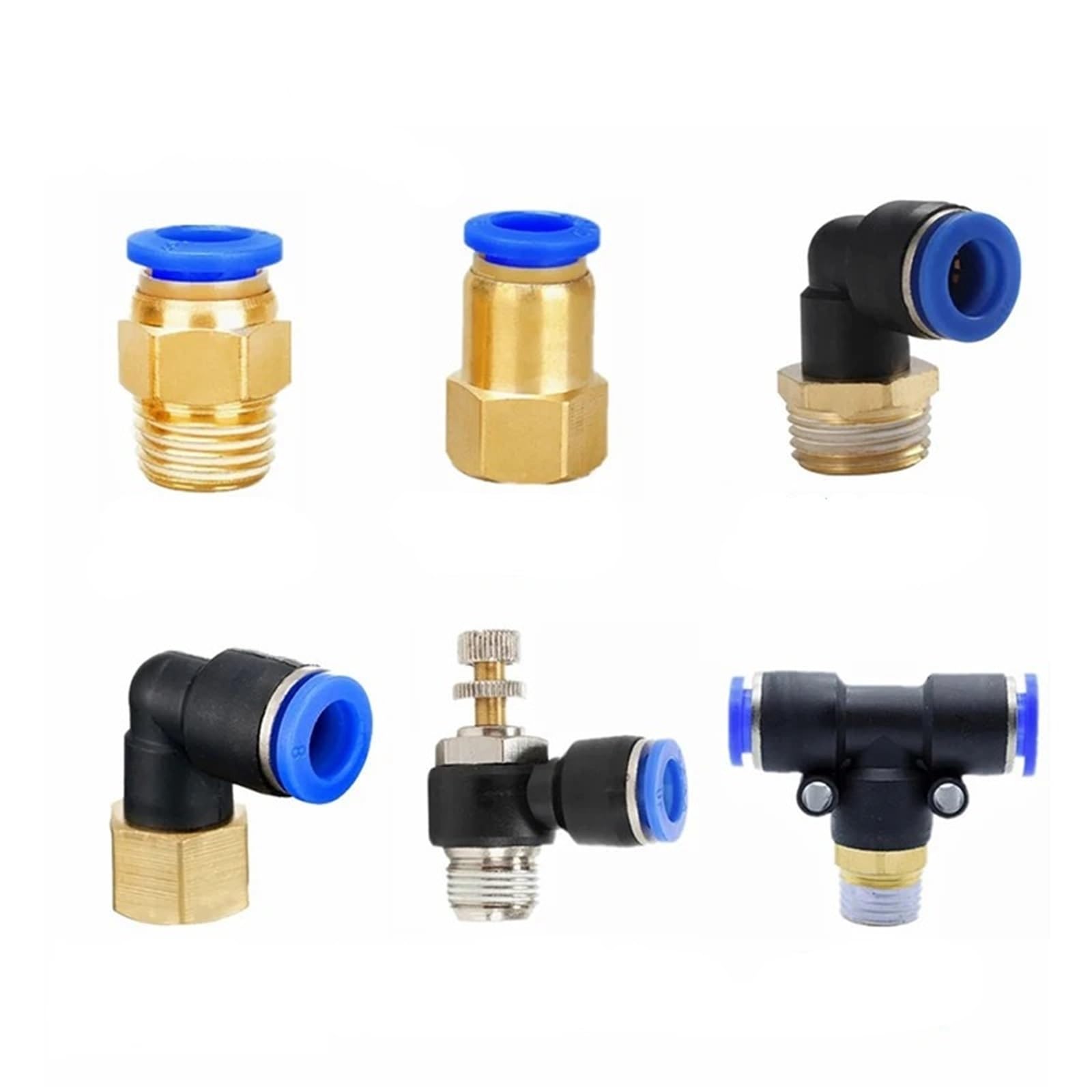 Raccordo pneumatico connettore aria PC/PCF/PL/PB/PLF 4/6/8/10/12 mm filettatura 1/8 1/4 3/8 1/2 raccordi rapidi per tubi flessibili 1 pezzo (OD10mm-1I2, PLF)