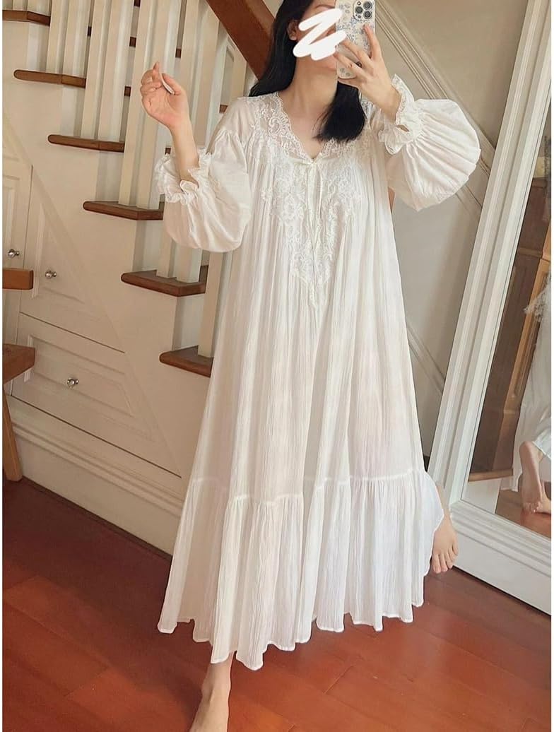 [DAMAFE] ネグリジェ レディース パジャマ 寝間着 室内着 部屋着 ルームワンピース 可愛い ナイトウェア 柔らかい お姫様