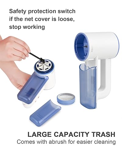 Miniatura 5 de iRUNTEK Afeitadora de tela recargable, removedor de pelusa comercial eléctrico con pantalla LED y caja de basura grande, 3 velocidades para eliminar