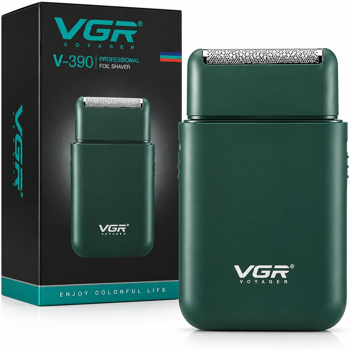 VGR V-390 Professional Electric Ultra Thin Shaver Rechargeable Razor for Face Care Beard Trimmer Reciprocating Blade with USB Travel Shaver, Men's Electric Razor, Electric Shaver - Black