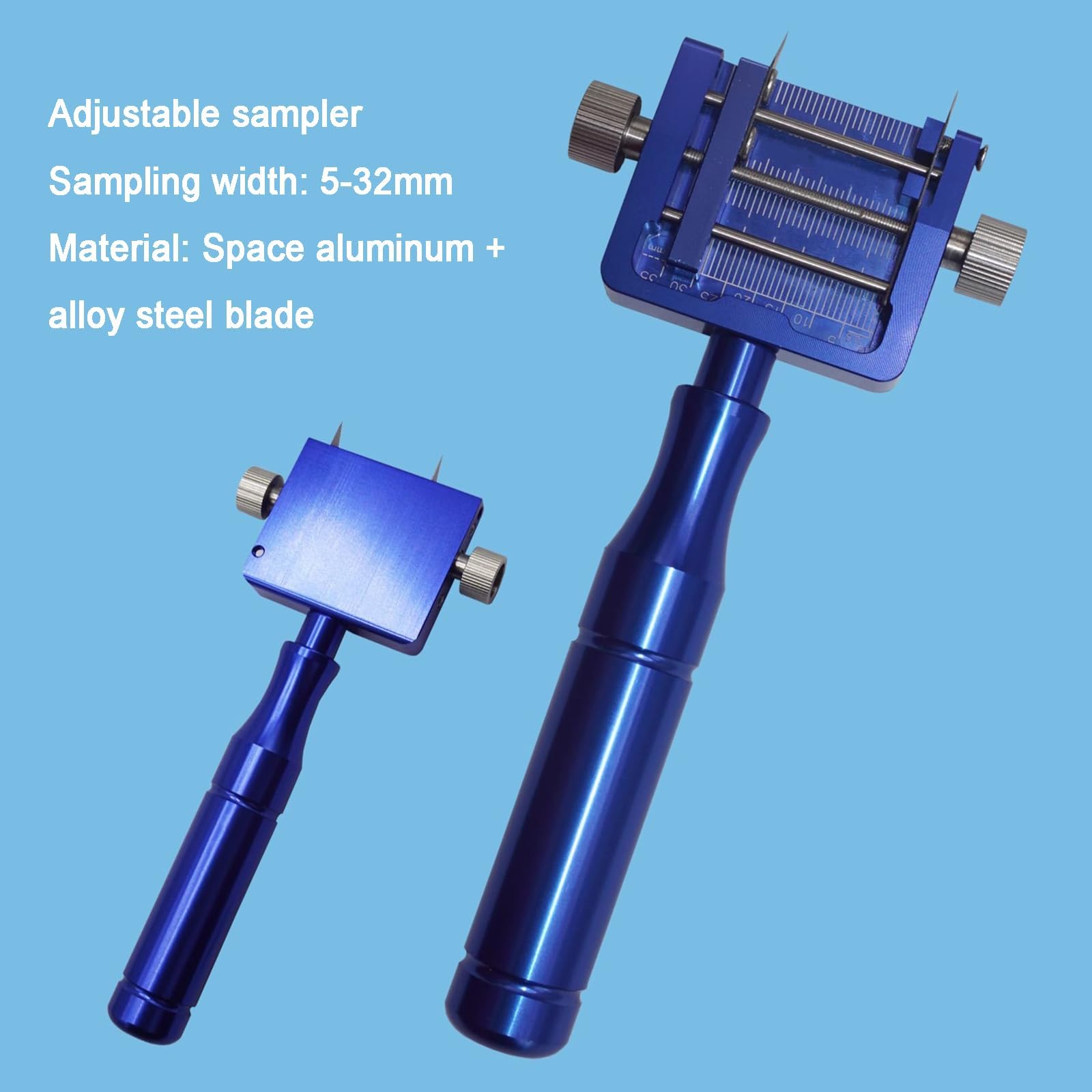 Couteau d'échantillonnage pour papier et film, largeur réglable 5-32 mm, précision ± 0,05 mm, idéal pour rubans adhésifs, sacs d'emballage, feuilles métalliques