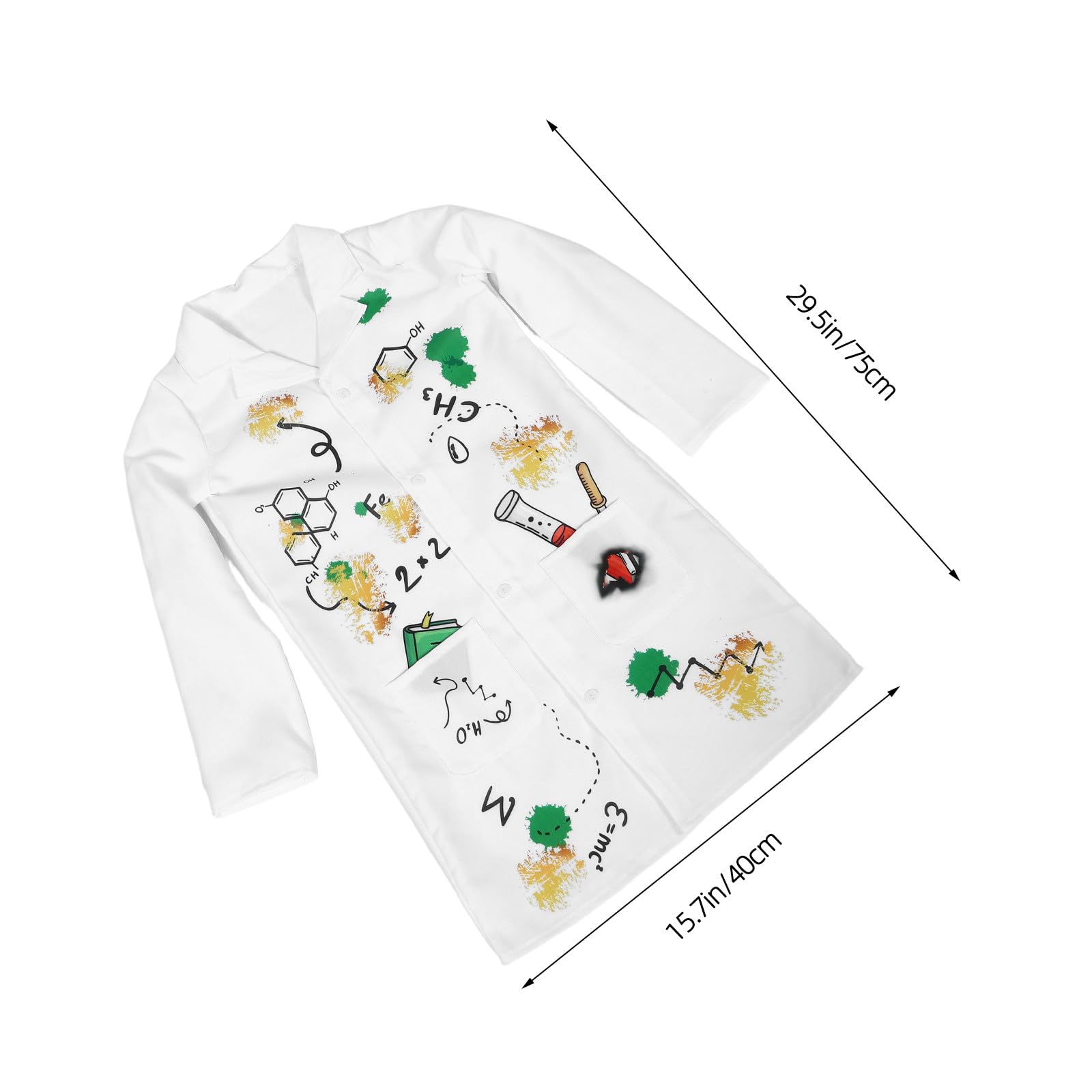 BESPORTBLE Camice da laboratorio per bambini, camice da dottore per bambini, costume da scienziato, vestito da dottore per, costume da scienziato con parrucca per e bambine