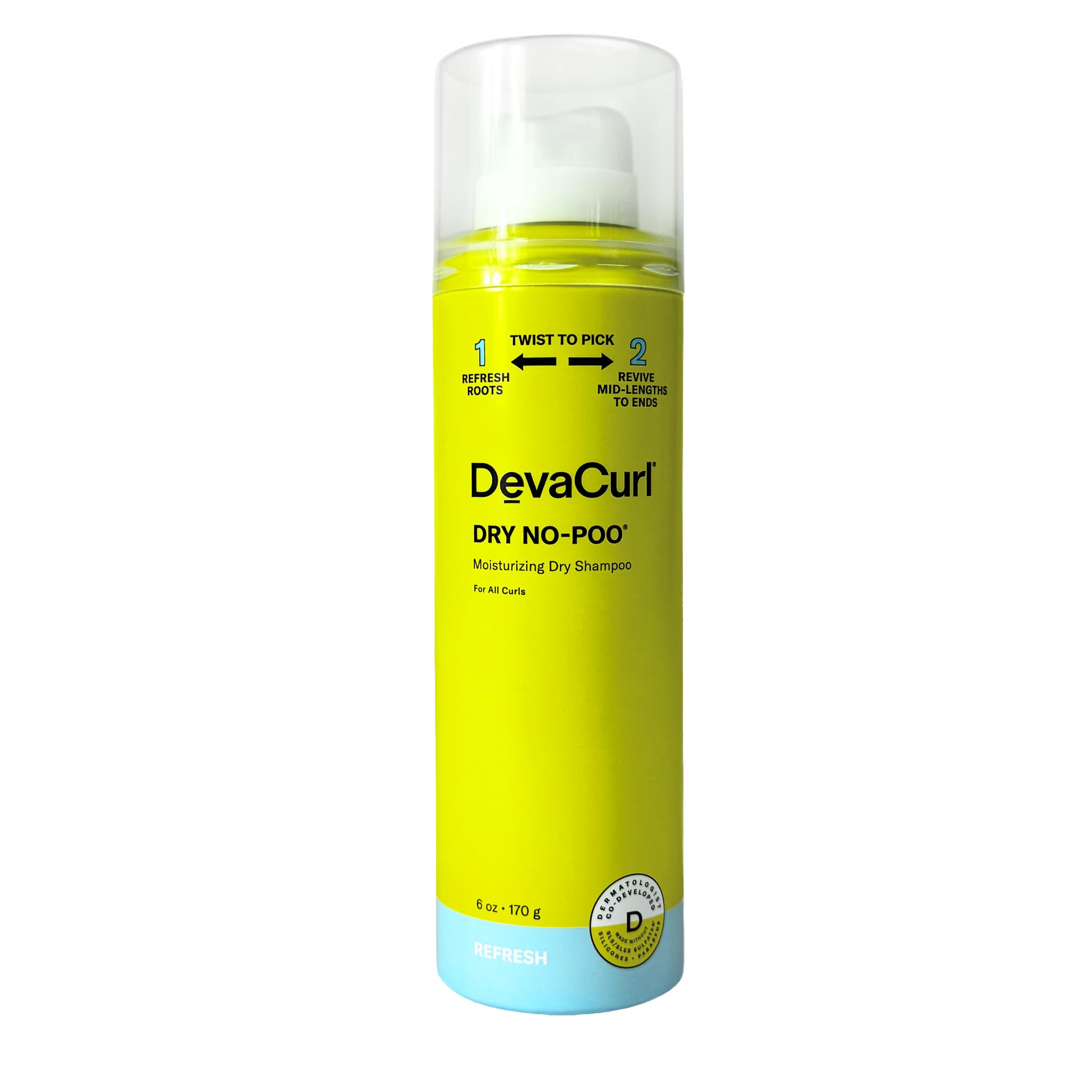 DevaCurl Dry No-Poo Moisturizing Dry Shampoo | Non-Drying Formula | Invisible Finish | For All Curly Hair Types