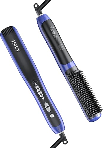 JNLY Cepillo alisador de cabello, peine alisador de cabello iónico, cepillo alisador de cabello 3 en 1, cepillo para alisar el cabello, 6