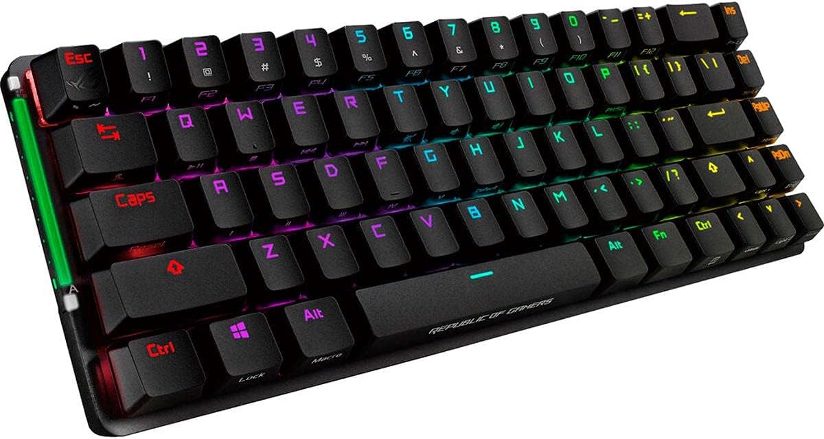 ASUS ROG Falchion Wireless 65% Mechanical Gaming Keyboard | 68 Keys, Aura Sync RGB, Extended Battery Life, Interactive Touch Panel, PBT Keycaps, Cherry MX Red Switches, Keyboard Cover Case
