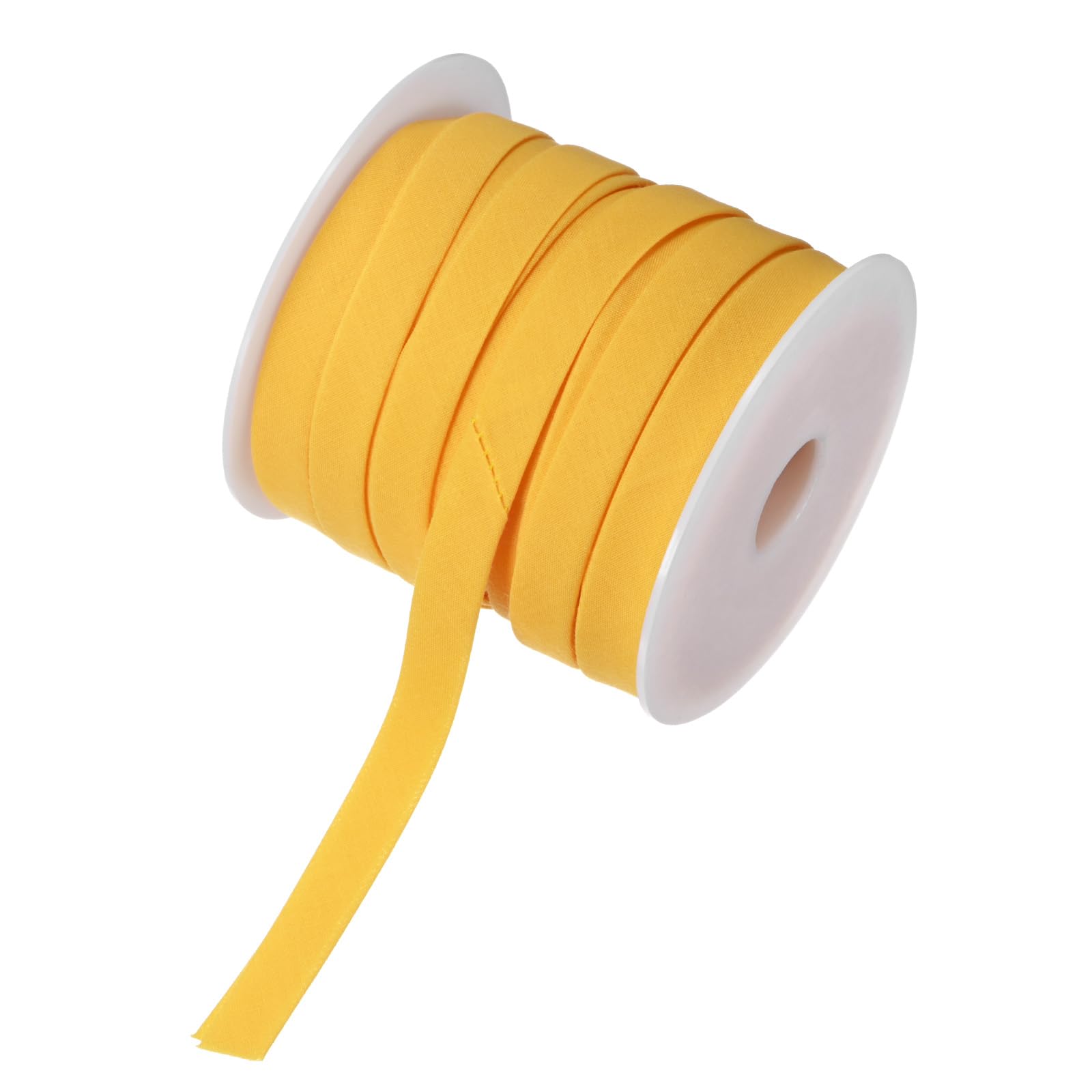 M METERXITY Double Fold Bias Tape 1/2 Inch 25 Yards Cotton Bias Binding Tape Bulk Double Fold Bias Tape for Sewing/Seaming Hemming/Binding//Quilting/DIY Craft [Golden Yellow]