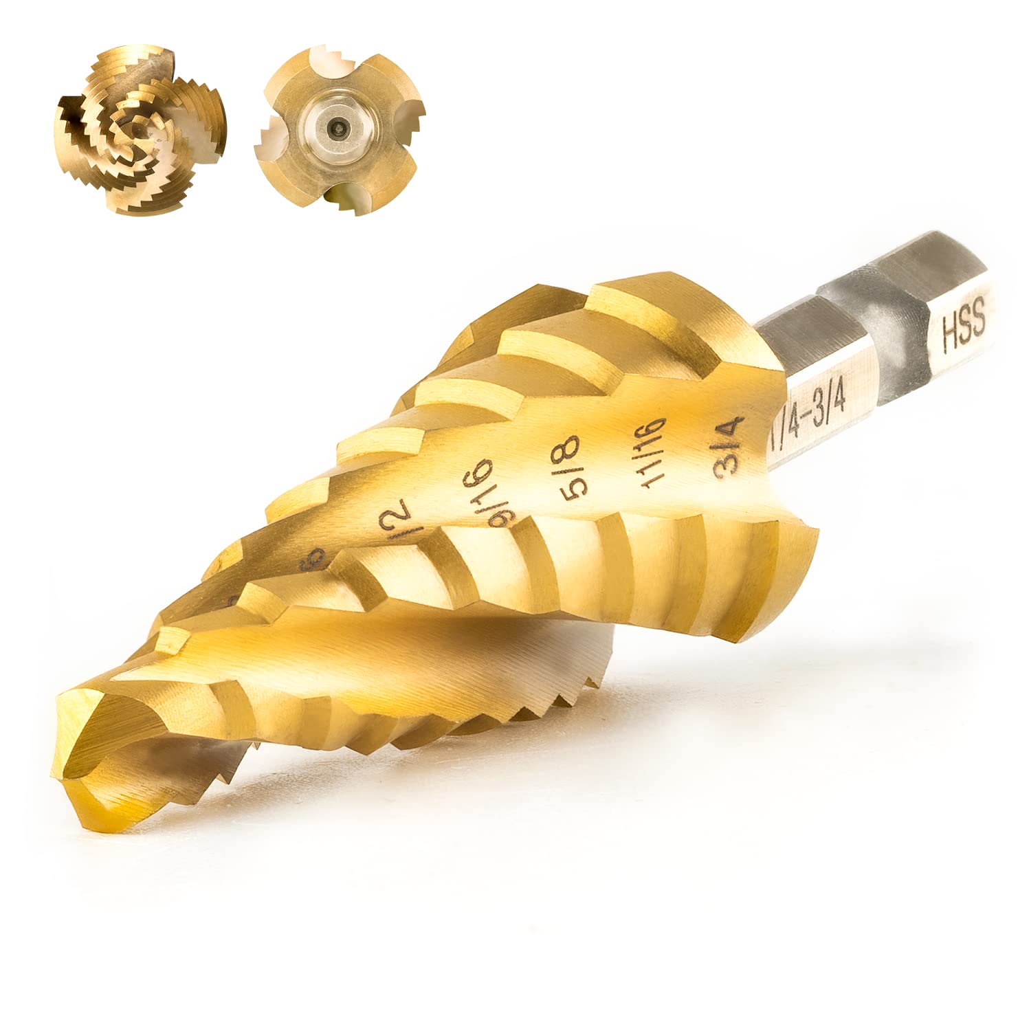 Amazon com: toolant Four Sprial Flute Step Drill Bit 1/4 quot 3/4 quot Impact Amazon com: toolant Four Sprial Flute Step Drill Bit 1/4 quot 3/4 quot Impact