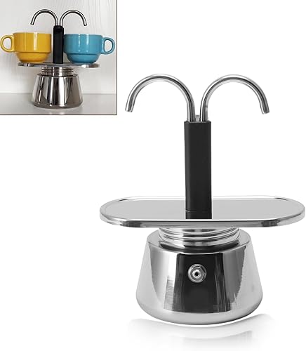 Gugxiom Olla Moka de 2 tazas de 3.4 fl oz, cafetera de acero inoxidable estilo italiano, deliciosa cafetera de café expreso, para hacer café