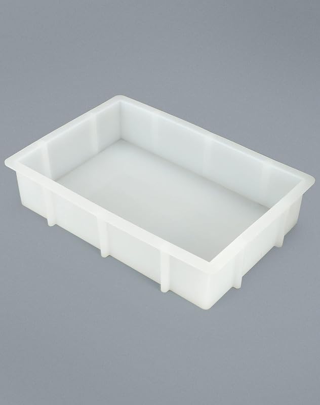QWORK Nagy Méretű Téglalap Alakú Szilikon Öntőforma Epoxi Gyantához - DIY Tálcákhoz, Dekorációkhoz, Virágok Tartósításához, 24,5 x 17 x 5 cm