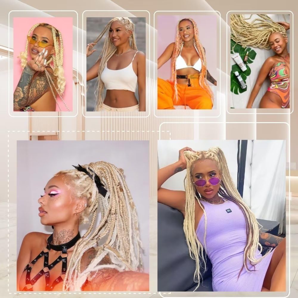 YDDM Capelli Per Treccine Africane Morado Extension Treccine Texture Yaki Easy Install per Principianti 32 Pollici 3 Pezzi Capelli Leggeri e Naturali per Box Braids, Twist e Crochet — view 177