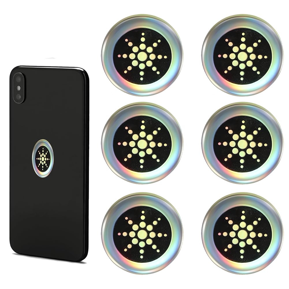 6 Pezzi Protezione Radiazioni Cellulare, Adesivi per la Protezione del Telefono Cellulare, Protezione Radiazioni Cellulare per Telefoni Cellulari, Laptop, Tablet (Argento)