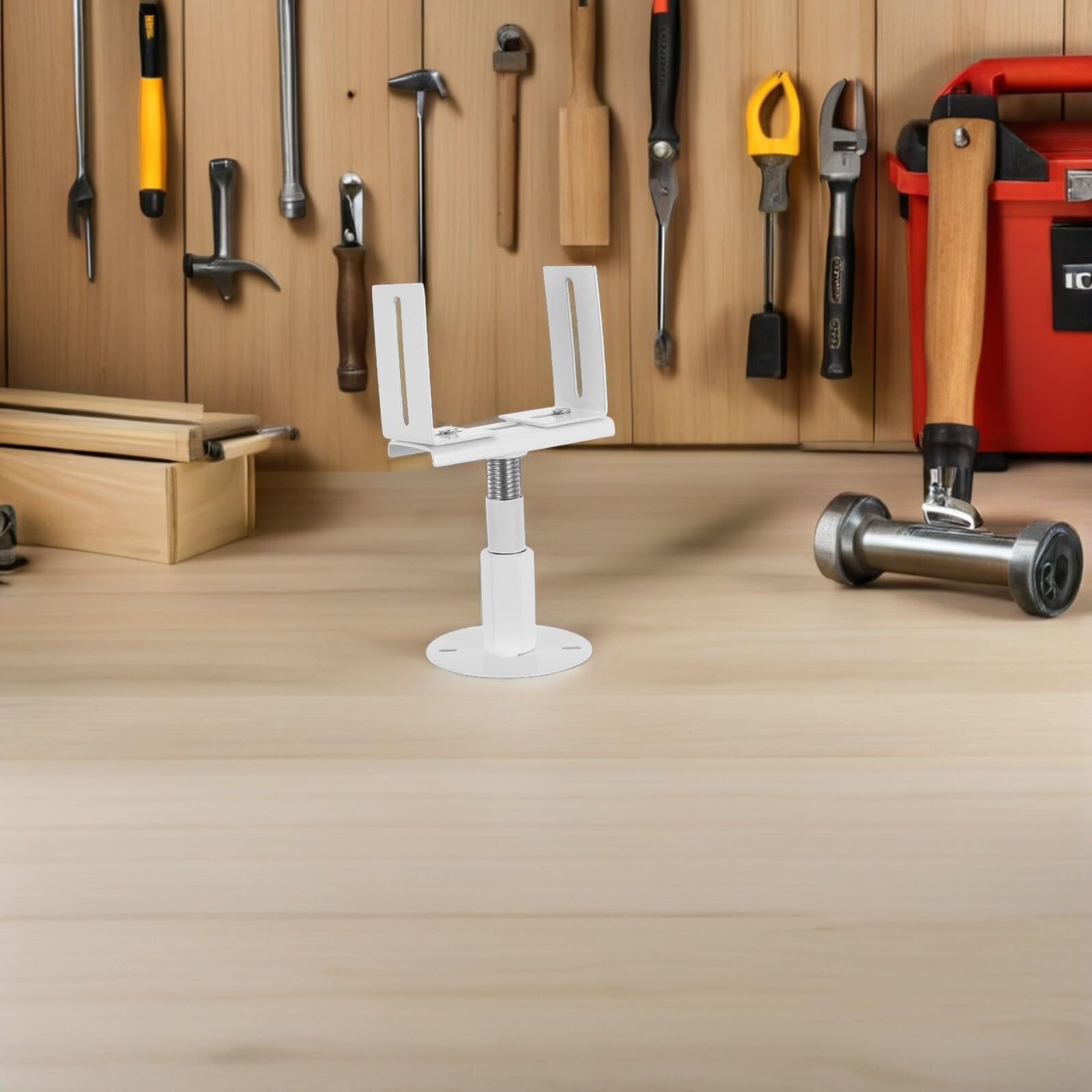 Gatuida Soporte para Radiador Ajustable en Altura 8-13 CM Base en L de Acero Inserciones de Plástico Soporte para Piso de Radiador Compatible Aire Acondicionado Uso Doméstico y Oficina