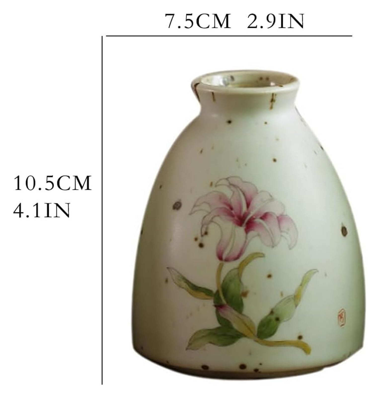 Amazon.com: Vases luckxuan Decor Retro Ceramics Hand-Painted Lily