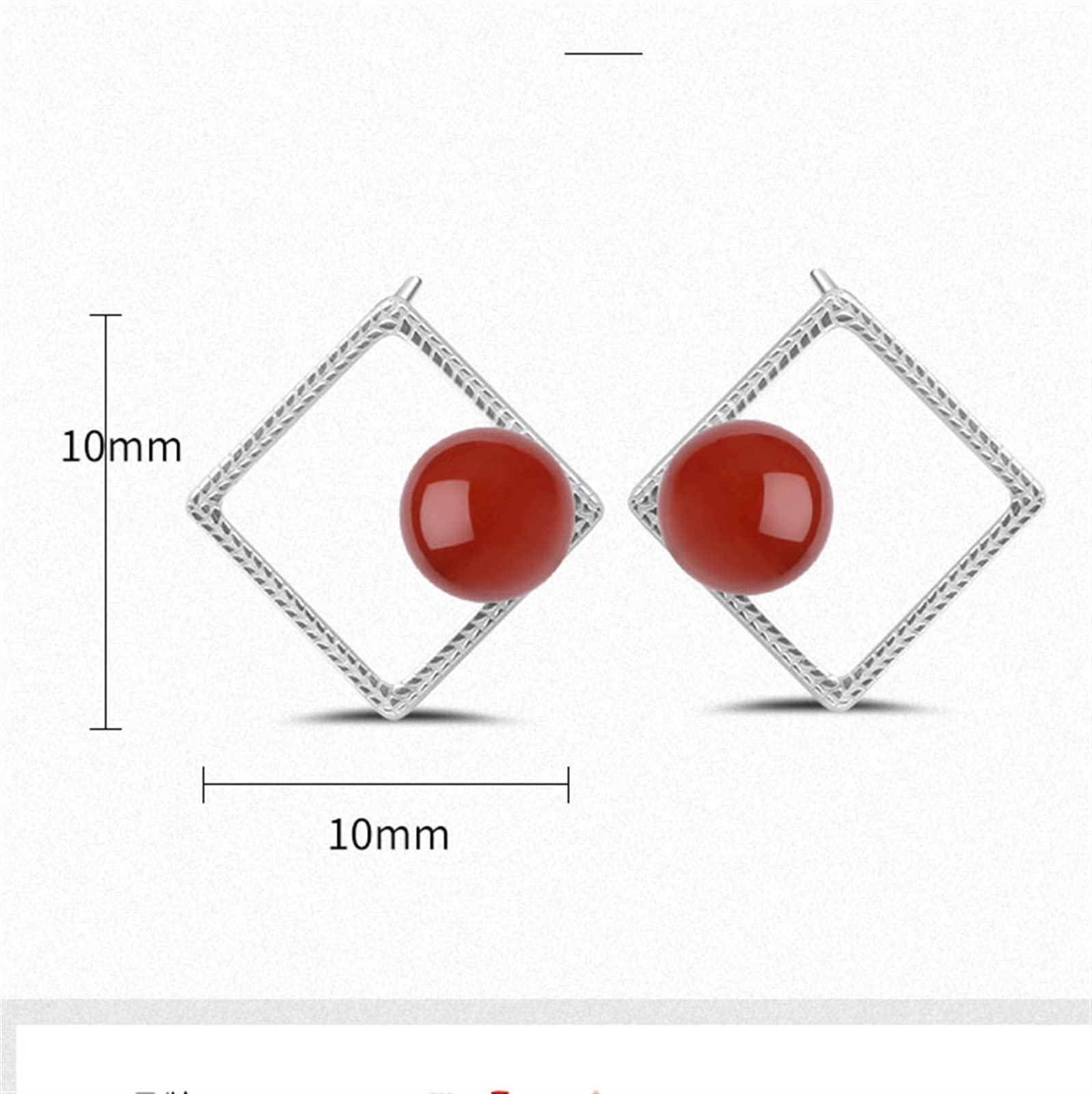 Pendientes Colgantes Damas Pendientes de Moda 925 Sterling Silver Geometry Pendientes de Piedras Preciosas Damas Elegantes Pendientes de Banquete Pendientes Mujeres (Gem Type : Agate)