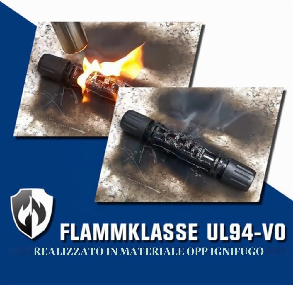 Set di 2 cavi di prolunga da 10 + 10, 10 mm², 7 AWG, max 1800 V, con spina solare, senza alogeni, IP67, doppio isolamento, cavo solare, cavo fotovoltaico per pannello solare, inverter, regolatore di