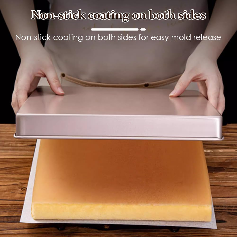 Teglia Rettangolare Antiaderente Oro Rosa - Acciaio Carbonio Per Forno, Brownie E Pane - Foto 2