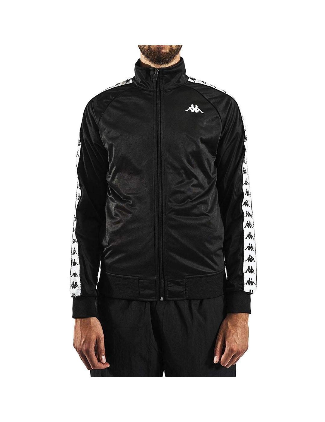 Chaqueta Kappa Anniston Slim - Color Negro Y Blanco, Estilo Retro Deportivo, Talla Ajustada (elegir Talla Superior)