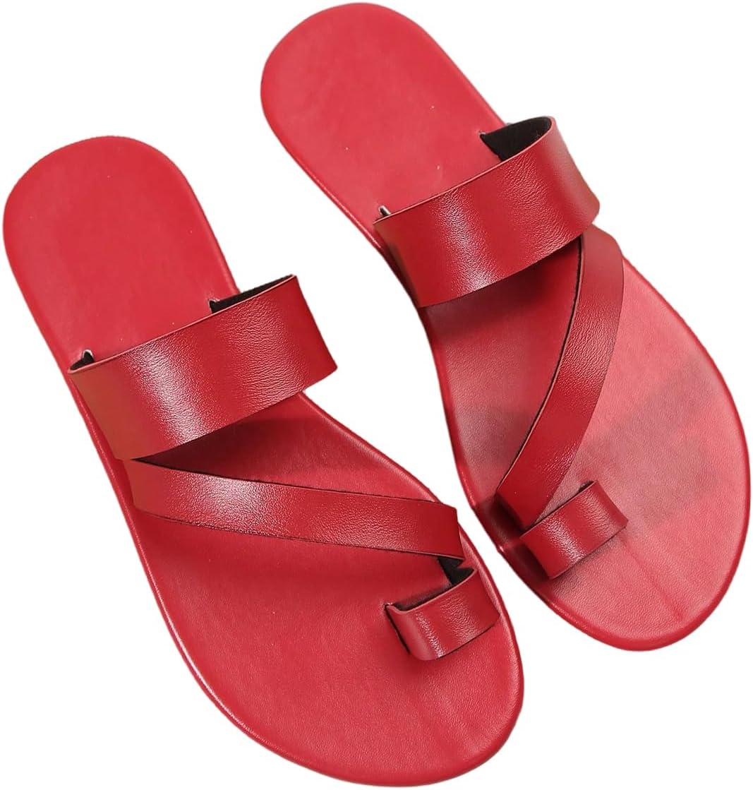 GORGLITTER Women's Strappy Open Toe Flat Sandals Dressy Criss Cross Slide Shoes 2026 Trendy