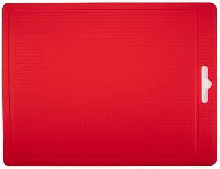 Made in Korea Silicone Cutting Board/Trivet, Non-Slip, 12.2" x 9.3", Dishwasher Safe, Easy Grip, BPA Free, Flexible Mat (Medium, Red)