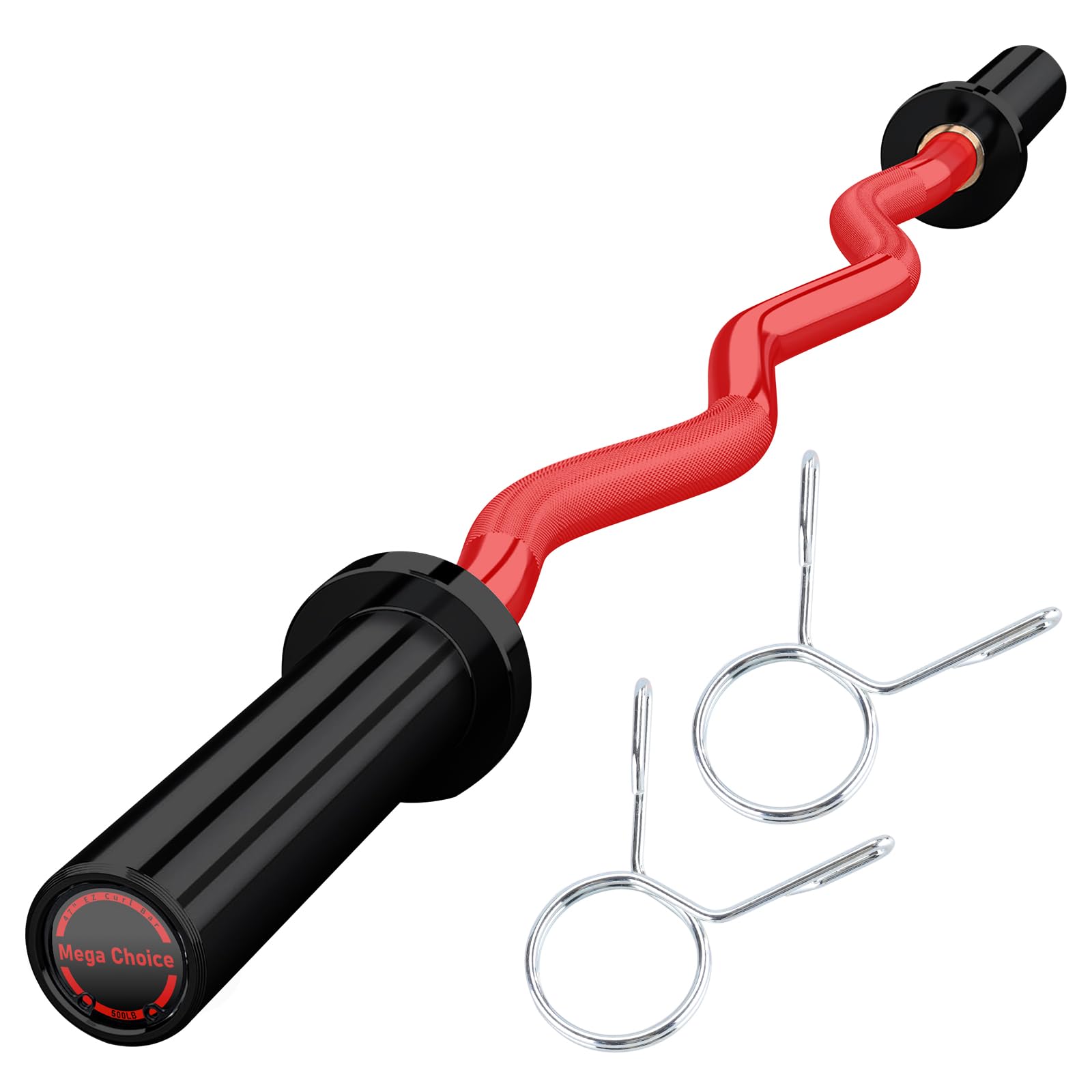 SZ Curlstange 120 cm – EZ Hantelstange Für Krafttraining, 50 mm Aufnahme, Verchromt, Inkl. 2 Federverschlüsse, Ideal Für Bizeps, Trizeps, Hip Thrust, Kniebeugen & Home Gym, Schwarz