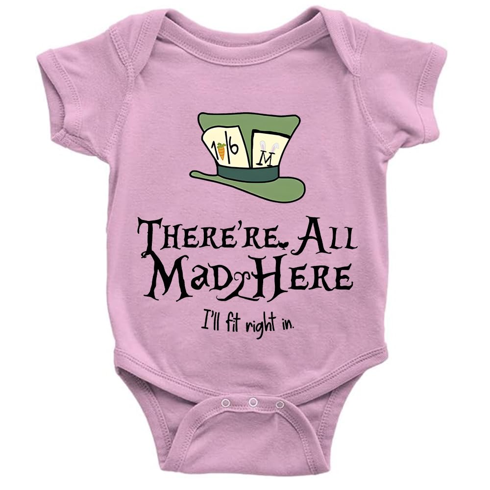 YCICIVDee The Mad Hatters Newborn One-piece Baby Bodysuits New Born Baby Gift Short Sleeve Pink 0-3 Months