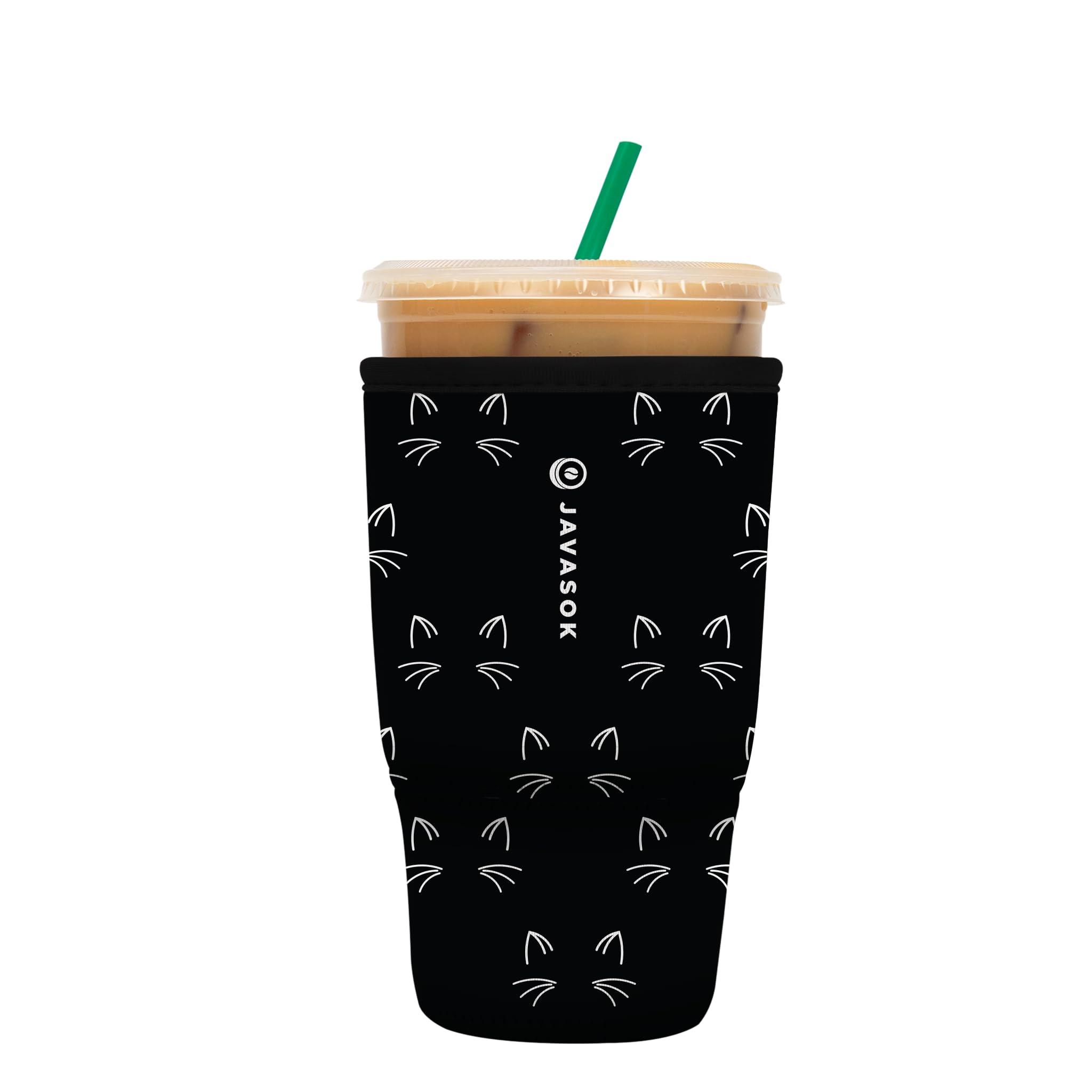 Sok It JavaSok Iced Coffee & Cold Soda Insulated Neoprene Cup Sleeve (Mystical Meows, Large: 30-32oz)