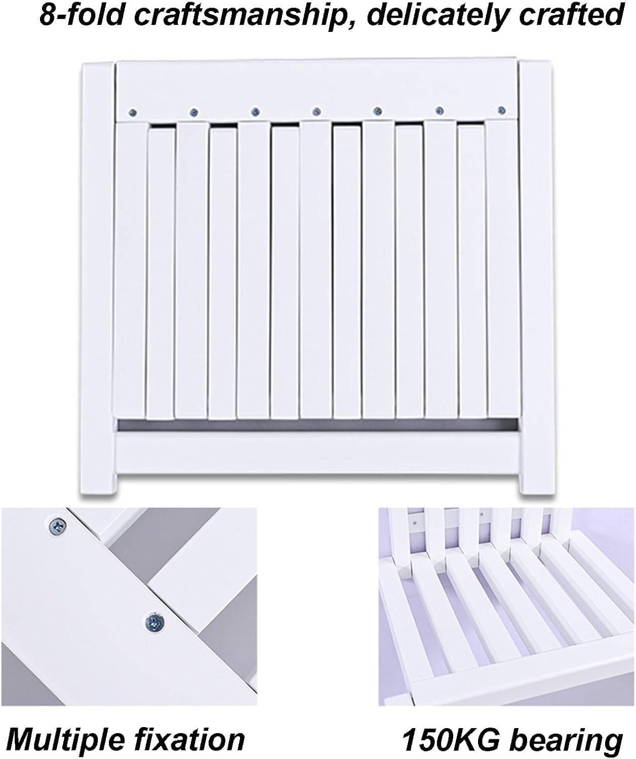 Wall-Mounted Foldable Chairs Invisible Shoe-Changing Stool for Home Easy to Install Space-Saving Seat Height 42centimetre Solid Wood Folding Chairs, Pink, One Size