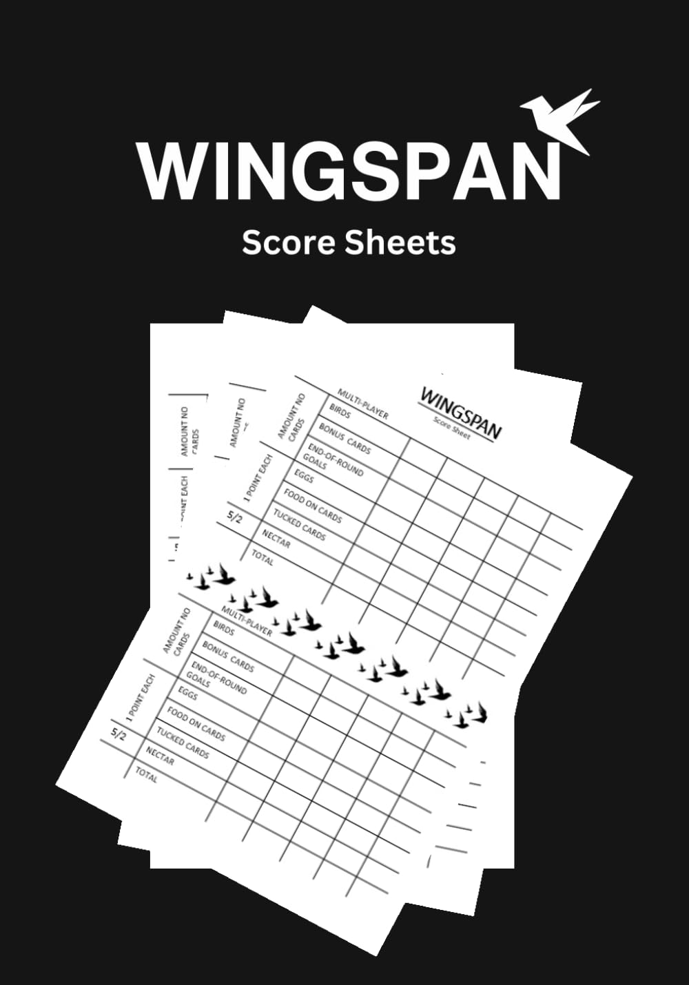 Wingspan Game Record Wingspan Score Cards Wingspan Score Sheets