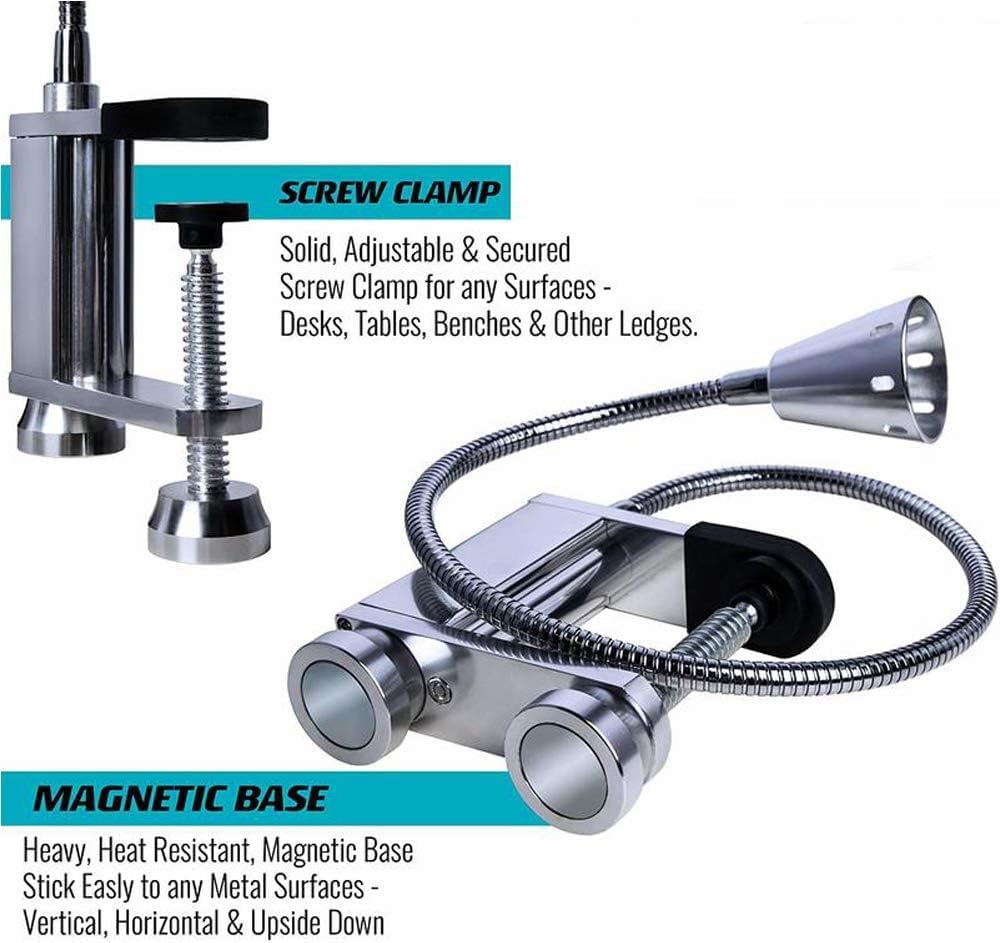 Lampada LED Per Barbecue - 12 LED, Base Magnetica, Collo Flessibile, Alimentazione A Batteria - Foto 11