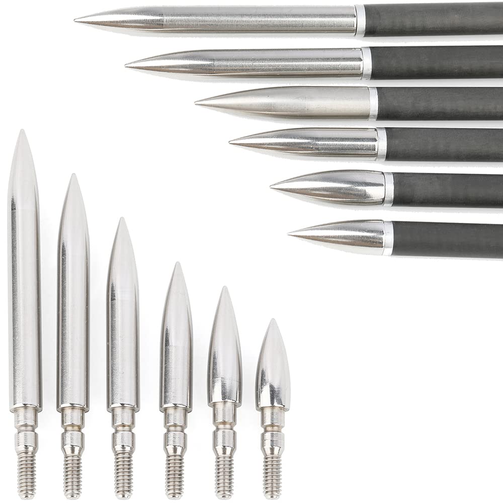 Punte Freccia Per Arco 12 Pezzi - Acciaio Inox, Pesi 100-300 Grani, Filettatura 8-32, Per Bersaglio E Caccia - Foto 8