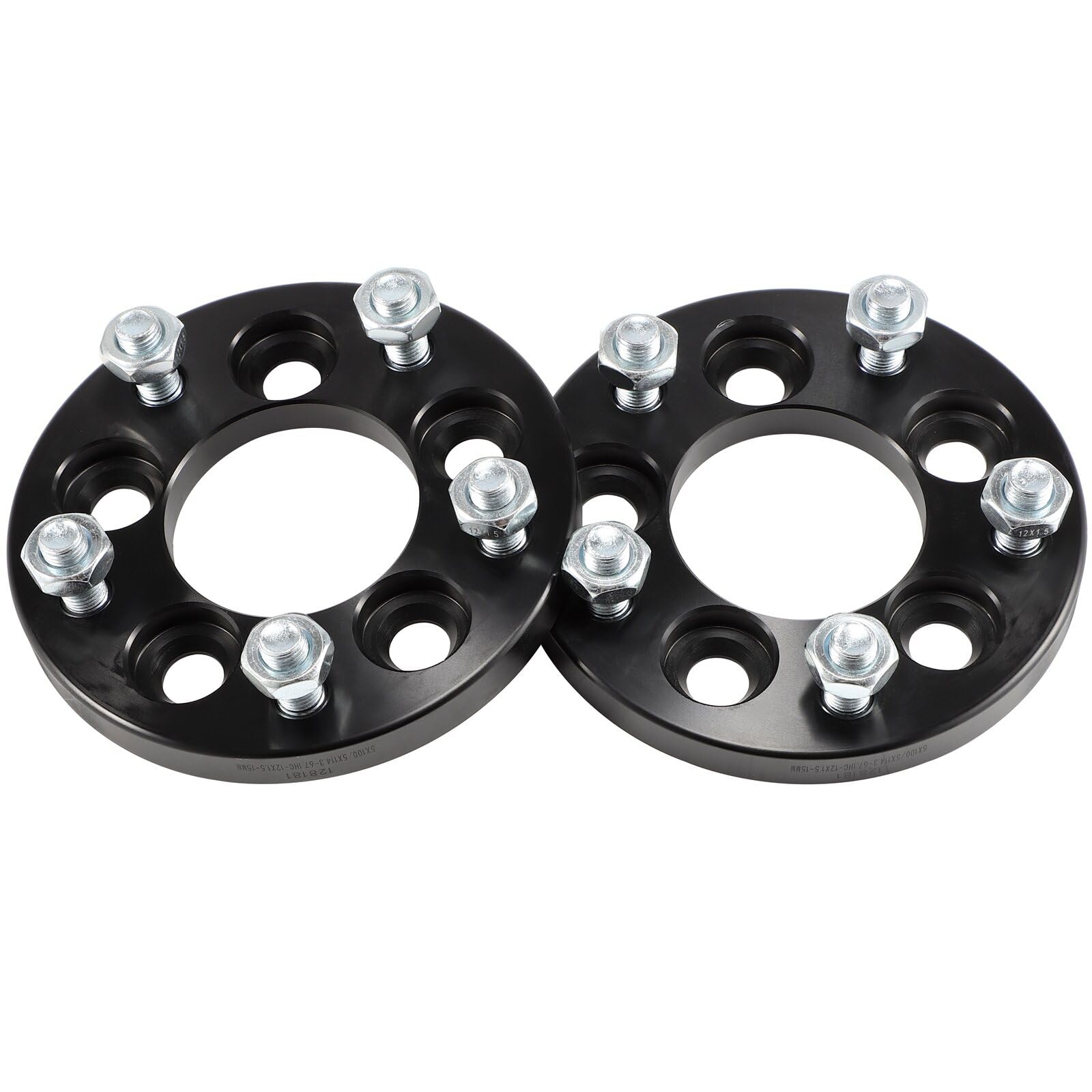 SCITOO 4 adaptadores de rueda de 5 x 100 a 5 x 114.3 pulgadas, orificio de 67.1 mm, pernos de 12 x 1.5, espaciadores de rueda de 5 lengüetas, sin central, ajuste para Camry 1986-1991, Celica 1993-2005