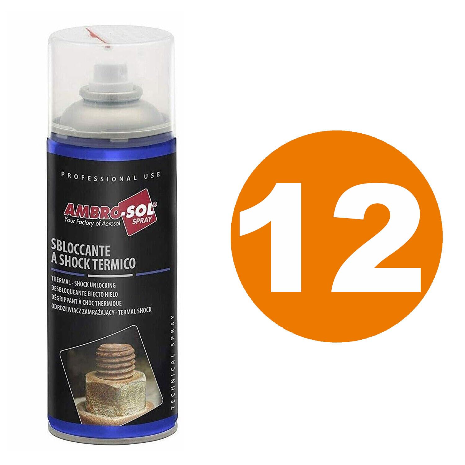 Desbloqueante en spray de 400 ml, 3/6/12 botes de gran potencia, desbloqueante y protector, elimina el óxido y la oxidación, afloja conexiones bloqueadas, tornillos, tuercas, bisagras con guantes de