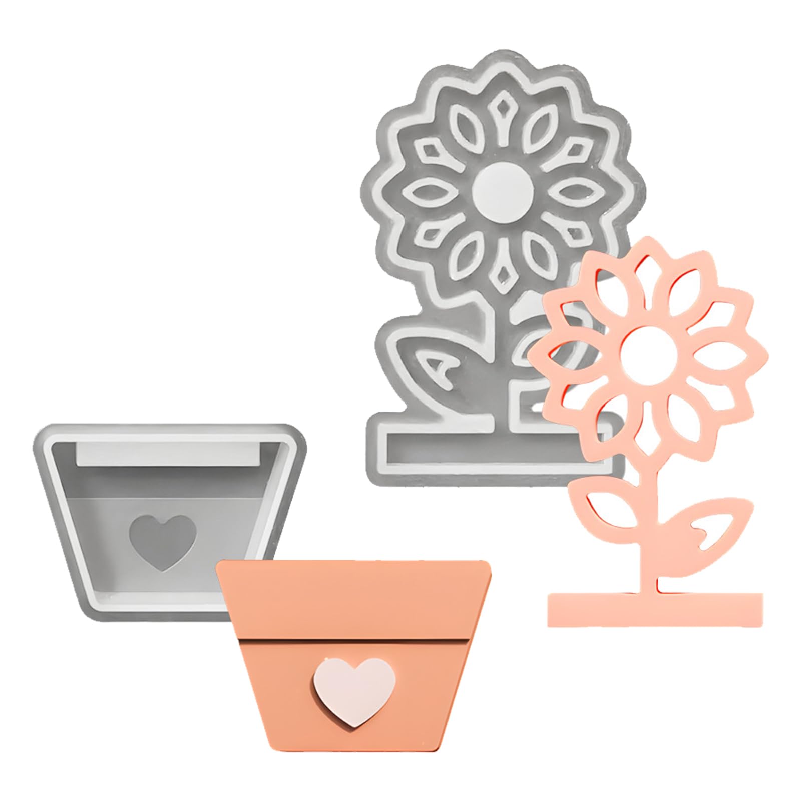 Yhplxyuus Recyclable Silicone Cast Set for Creating Blossomy Bowls Waxlights Soaps and Home Garnishes Artisanal Flower Container Silicone Cast